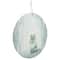 White & Silver Porcelain Arctic Fox Disc Ornament